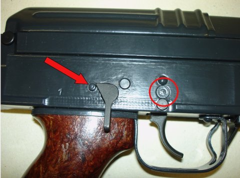 CZ 858 marquages du sélecteur.